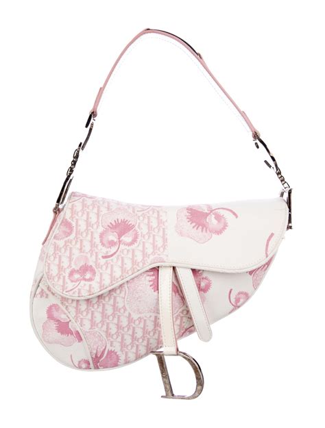 christian dior oblique girly saddle bag - pink|Dior oblique saddle bag vintage.